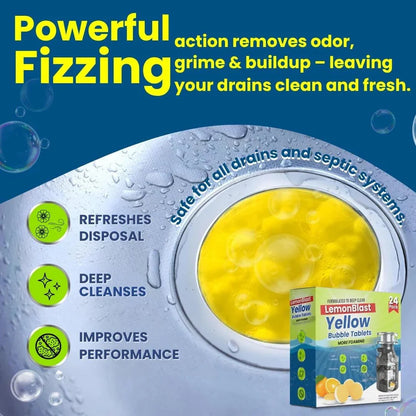 Foaming Drain Cleaning Tablets for Sink, Pipes & Disposal