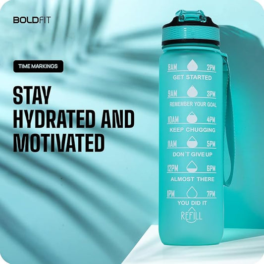 Boldfit Water Bottles Sipper Bottle For Adults, Kids,Unbreakable Motivational Water Bottle Time Mark Sipper With Straw & Time For Gym Office School Home Water Bottle for Kids